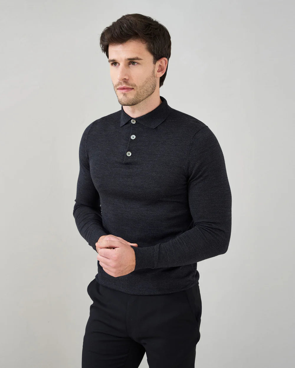Malenzo Slim Fit 'Palermo' Polo - Charcoal